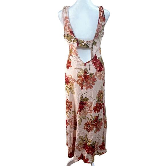 Anthropologie Paper Heart Pink Floral Sleeveless Linen Midi Dress Size MED NWT - Picture 5 of 9
